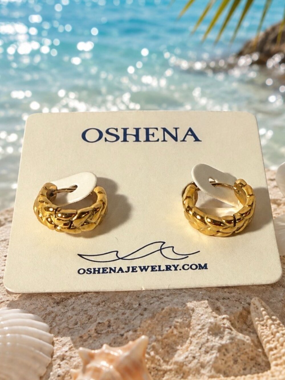 Brand New Oshena Huggie Hoop Earrings